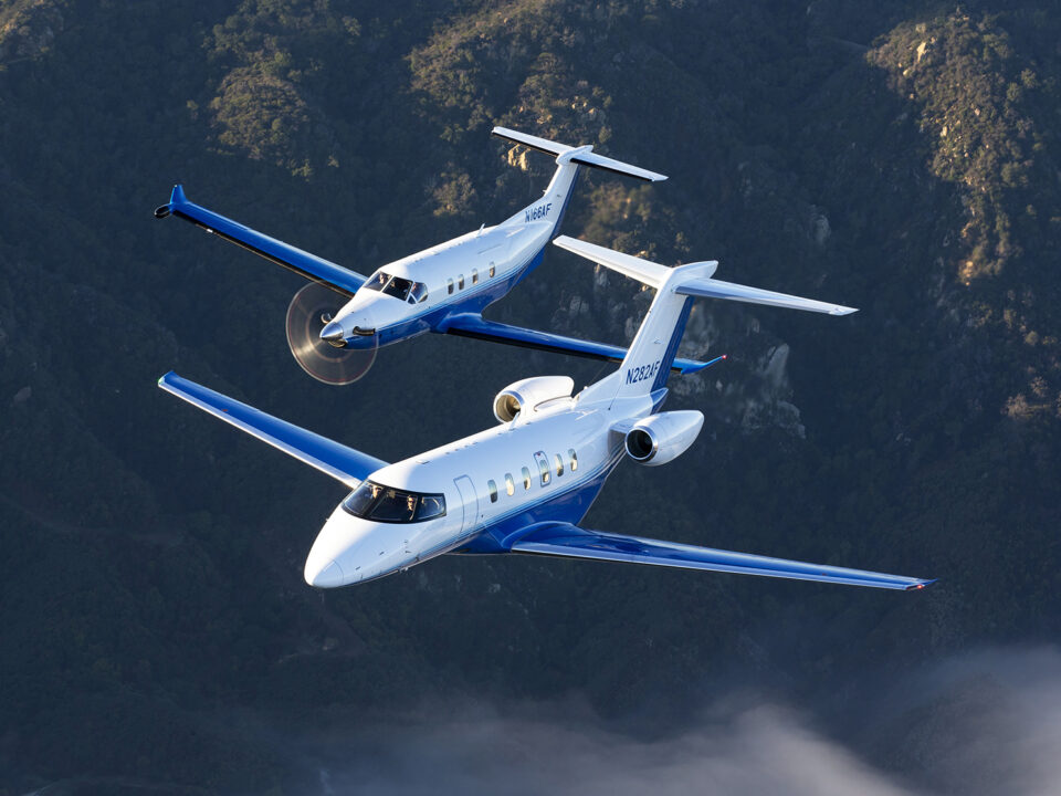 Pilatus PC-12 and PC-24 Flying over the Rockies